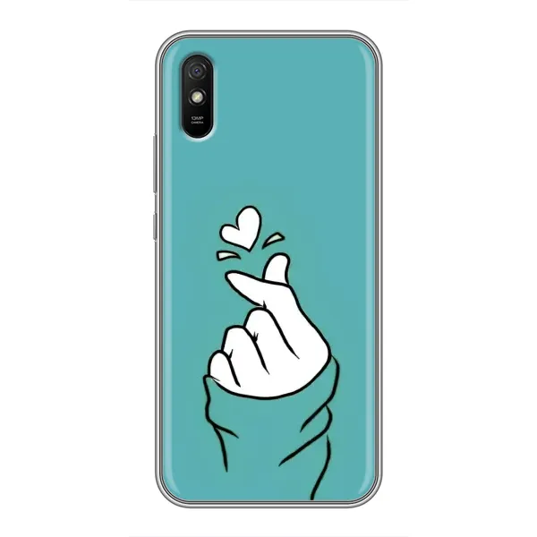 Чехол с рисунком «Сердечко на бирюзовом» для Xiaomi Redmi 9A Чехол с рисунком «Сердечко на бирюзовом» для Xiaomi Redmi 9A