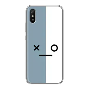 Силиконовые Чехлы (смешные стикеры) для Xiaomi Redmi 9A (Серо-белый)