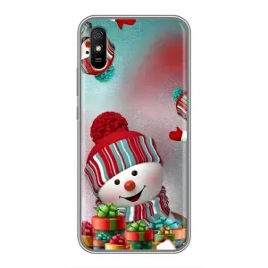 Чехлы на Новый Год Xiaomi Redmi 9A (Снеговик в шапке)