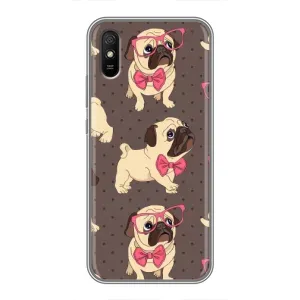Чехол (ТПУ) Милые собачки для Xiaomi Redmi 9A (Собачки Мопсики)
