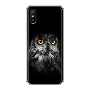 Чехлы с принтом СОВЫ для Xiaomi Redmi 9A (Сова на чёрном)
