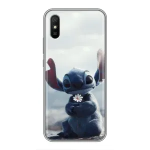 Чехол с рисунком Стич для Xiaomi Redmi 9A (Стич с цветочком)