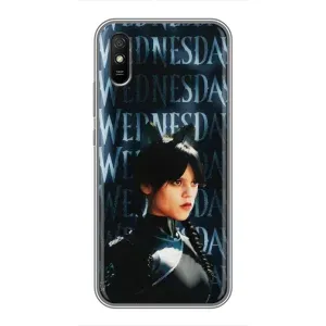 Чехлы с принтом Уэнсдей на Xiaomi Redmi 9A (Уэнздей с ушками)