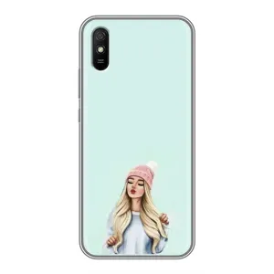 Силіконовый Чохол на Xiaomi Redmi 9A з картинкой Модных девушек (В шапці)