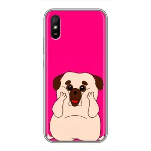 Чехол (ТПУ) Милые собачки для Xiaomi Redmi 9A (Веселый Мопсик)