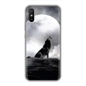 Чехол с Волком на Xiaomi Redmi 9A (Волк и луна)