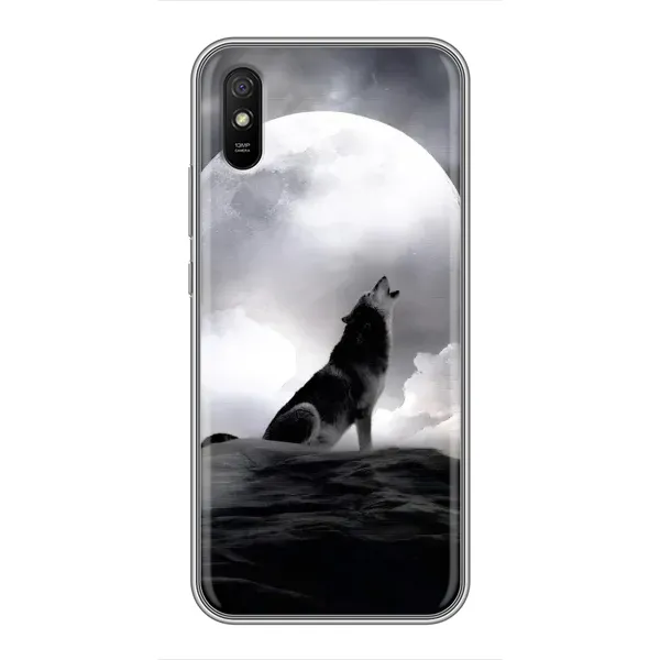 Чехол с рисунком «Волк и луна» для Xiaomi Redmi 9A Чехол с рисунком «Волк и луна» для Xiaomi Redmi 9A