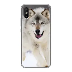 Чехол с Волком на Xiaomi Redmi 9A (Волк на снегу)