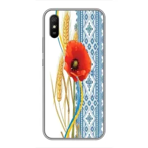 Силіконовый Чохол на Xiaomi Redmi 9A з картинкой Вишиванки (Вишиванка з квіткою)