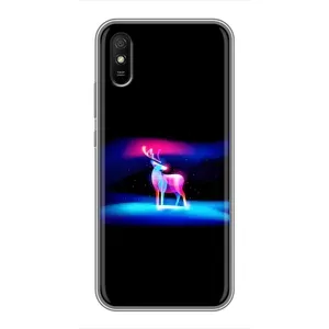 Силиконовый бампер с картинкой животных для Xiaomi Redmi 9A (Яркий олень)