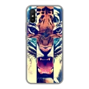 Чехлы с изображением разных животных для Xiaomi Redmi 9A (Яркий Тигр)