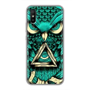 Чехлы с принтом СОВЫ для Xiaomi Redmi 9A (Зеленая сова)