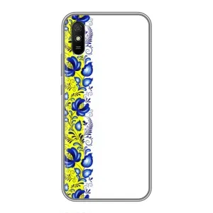 Силіконовый Чохол на Xiaomi Redmi 9A з картинкой Вишиванки (Жовто-біла вишиванка)