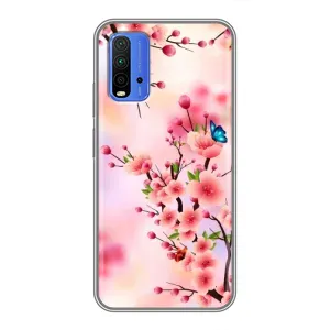 Чехол с принтом САКУРЫ на Xiaomi Redmi 9T (Бабочки на сакуре)