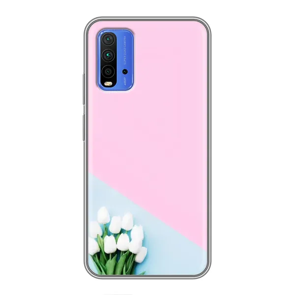 Чехол с рисунком «Белые тюльпаны» для Xiaomi Redmi 9T Чехол с рисунком «Белые тюльпаны» для Xiaomi Redmi 9T