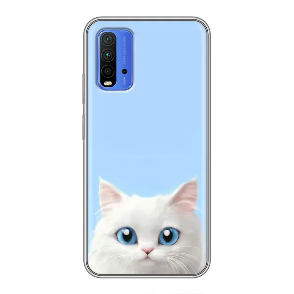 Чехол с рисунком «Белый кот» для Xiaomi Redmi 9T Чехол с рисунком «Белый кот» для Xiaomi Redmi 9T