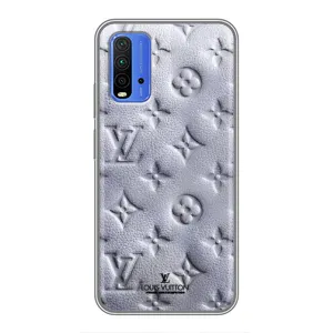 Текстурный Чехол Louis Vuitton для Редми 9т (Белый ЛВ)