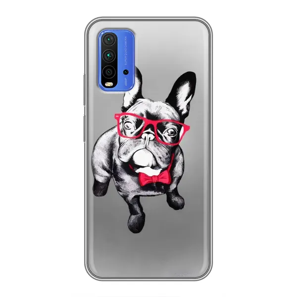 Чехол с рисунком «Бульдог в очках» для Xiaomi Redmi 9T Чехол с рисунком «Бульдог в очках» для Xiaomi Redmi 9T