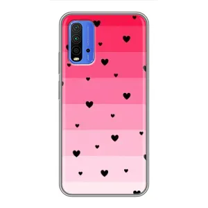 Чохли з тематикою "Маленькі Сердчеки" на Xiaomi Redmi 9T (Чорні сердечка)