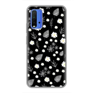 Чехлы с тематикой "ЦВЕТЫ" на Xiaomi Redmi 9T (цветение на чорном)