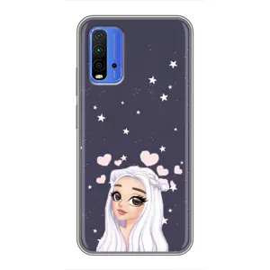Чохол Стильні дівчата на Xiaomi Redmi 9T (Дівчина та серця)