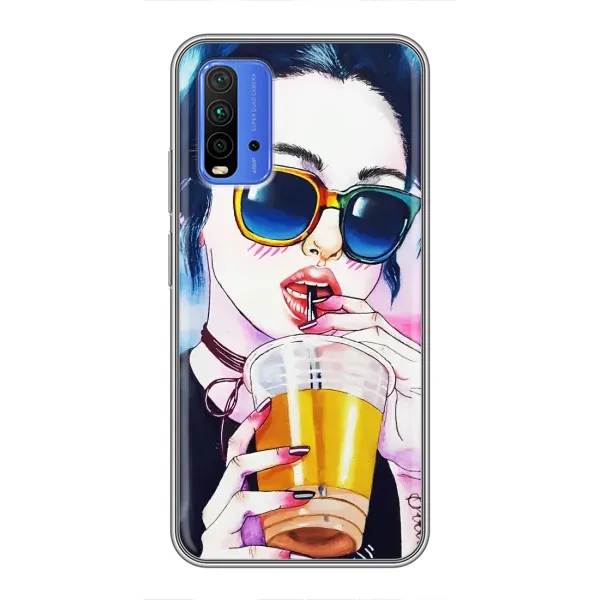 Чехол с рисунком «Девушка с коктейлем» для Xiaomi Redmi 9T Чехол с рисунком «Девушка с коктейлем» для Xiaomi Redmi 9T