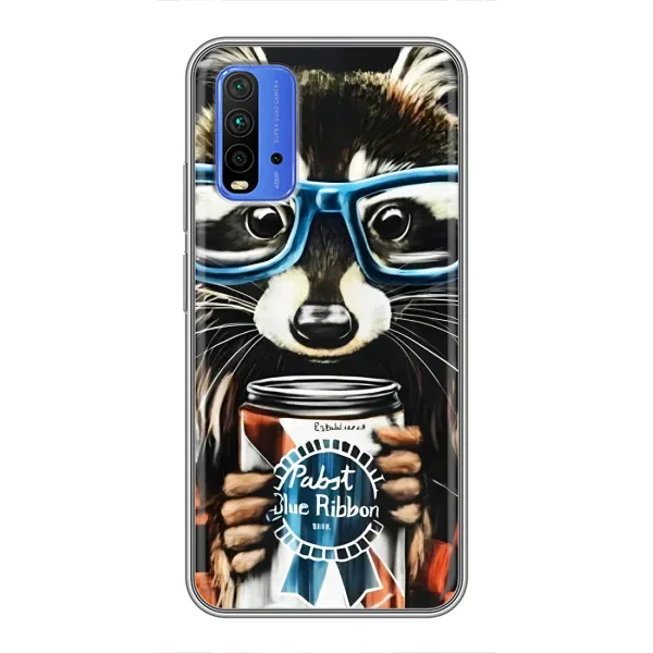 Чехол с рисунком «Енот в очках» для Xiaomi Redmi 9T Чехол с рисунком «Енот в очках» для Xiaomi Redmi 9T