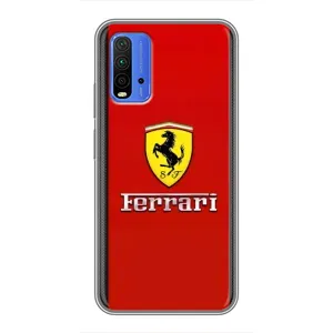 Силиконовый бампер с картинкой машины на Xiaomi Redmi 9T (Ferrari Logo)