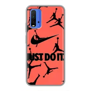 Силиконовый Чехол Nike Air Jordan на Редми 9т (Just Do It)