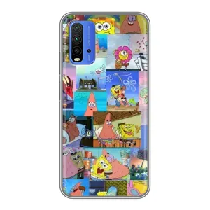 Силиконовый чехол Спанч Боб на Редми 9т (Комиксы Спанч Боб)