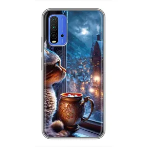 Чохли на Новий Рік Xiaomi Redmi 9T (Кіт новорічний)