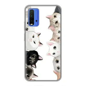 Силиконовый чехол с котиком для Xiaomi Redmi 9T (Коты)
