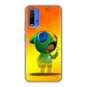 Чехол Бравл Старс для Xiaomi Redmi 9T (LEON в кофте)