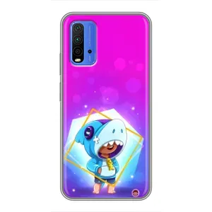 Чехол Бравл Старс для Xiaomi Redmi 9T (Леон в костюме Акулы)