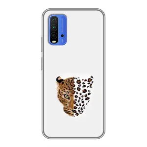 Чохол з леопардовим принтом на Xiaomi Redmi 9T (Леопард на білому)