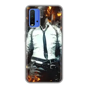 Силиконовый чехол с картинкой "Герой Pubg" на Xiaomi Redmi 9T (Man Пубг)