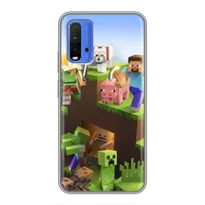 Чехлы для Xiaomi Redmi 9T (Персонажи Майн Крафт) (Майн-крафт)