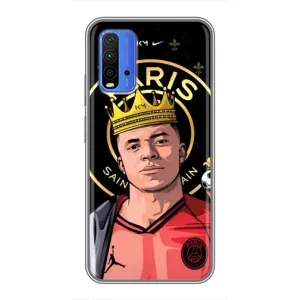 Чехол (TPU) с Футболистом на Xiaomi Redmi 9T (Mbappe King)