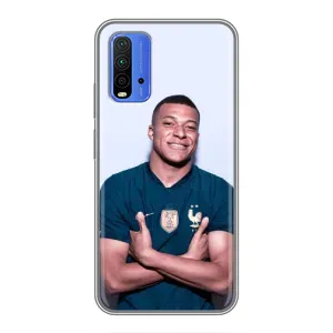 Чехол (TPU) с Футболистом на Xiaomi Redmi 9T (Мбаппешичка)
