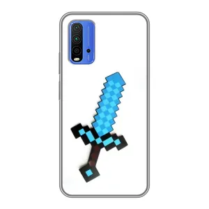 Чехлы для Xiaomi Redmi 9T (Персонажи Майн Крафт) (Меч)