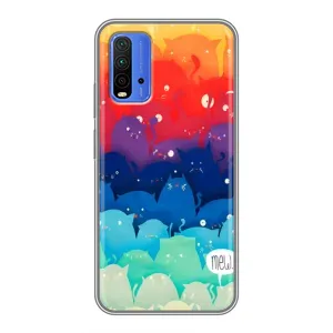 Силиконовый чехол с котиком для Xiaomi Redmi 9T (Mew)