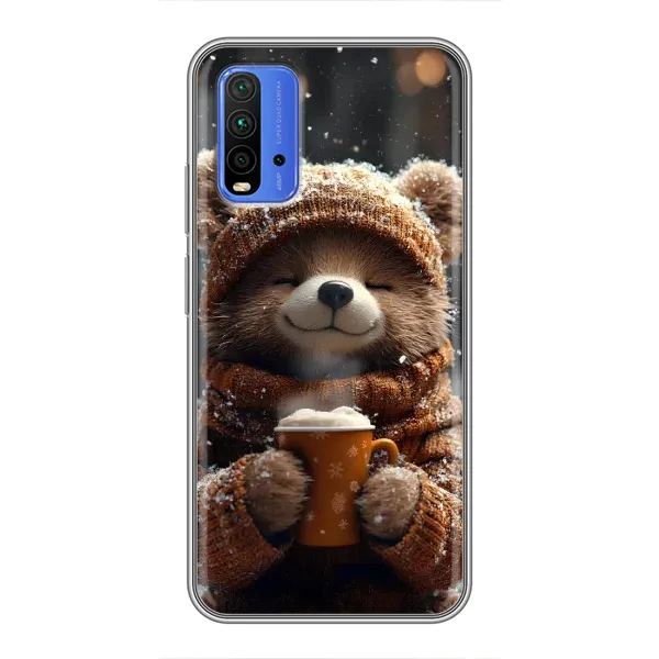Чехол с рисунком «Медвежонок с кофе» для Xiaomi Redmi 9T Чехол с рисунком «Медвежонок с кофе» для Xiaomi Redmi 9T