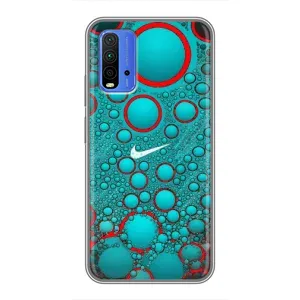 Силиконовый Чехол на Xiaomi Redmi 9T с картинкой Nike (Найк зеленый)
