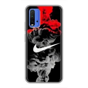 Силиконовый Чехол на Xiaomi Redmi 9T с картинкой Nike (Nike дым)