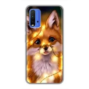 Чехол с Лисичкой для Xiaomi Redmi 9T (Новогодний лисенок)