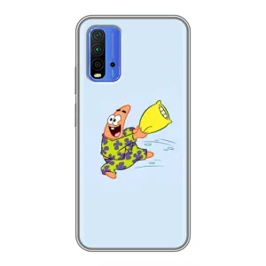 Чехлы с Патриком на Xiaomi Redmi 9T (Патрик с подушкой)