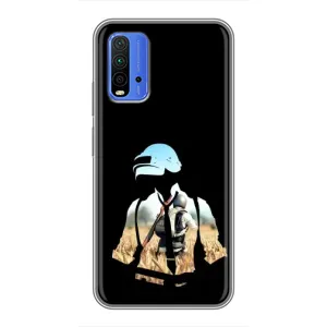 Силиконовый чехол с картинкой "Герой Pubg" на Xiaomi Redmi 9T (Пубг мен)