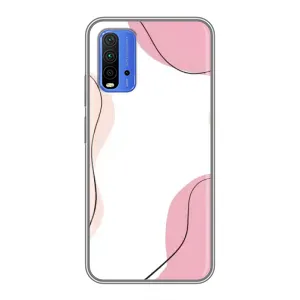 Чехол цветочный дизайн для Xiaomi Redmi 9T (Розовый фон)