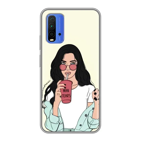 Чехол с рисунком «С напитком» для Xiaomi Redmi 9T