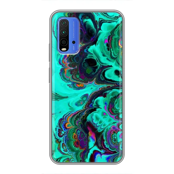 Чехол с рисунком «Салатный мрамор» для Xiaomi Redmi 9T Чехол с рисунком «Салатный мрамор» для Xiaomi Redmi 9T